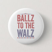 Badge Rond 5 Cm Ballz aux élections Walz Harris Walz 2024 (Devant)
