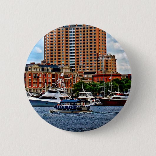 Badge Rond 5 Cm Baltimore MD - Taxi d'eau du port intérieur (Devant)