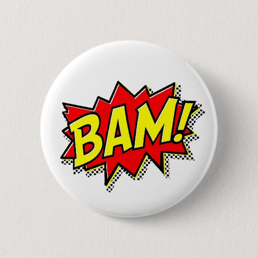 BADGE ROND 5 CM BAM COMICBOOK SONS ACTIONS LOUD COMICS CARTOONS (Devant)