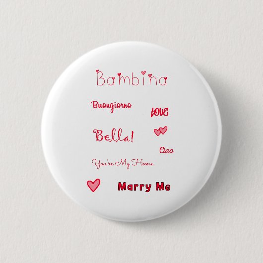 Badge Rond 5 Cm Bambina Love Citations Set Pack (Devant)