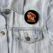 Badge Rond 5 Cm Bambou Red Pandas Zoo Keeper Faune Animal Rouge (En situation)