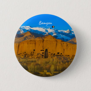 Badge Rond 5 Cm Bamyan, Afghanistan - Vallée de la falaise du Boud
