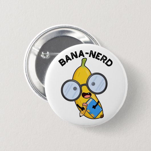 Badge Rond 5 Cm Bana nerd Fruit Funny Pun Nerd (Devant & derrière)