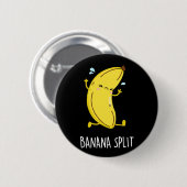 Badge Rond 5 Cm Banana Split Funny Dancing Banana Pun (Dark BG) (Devant & derrière)