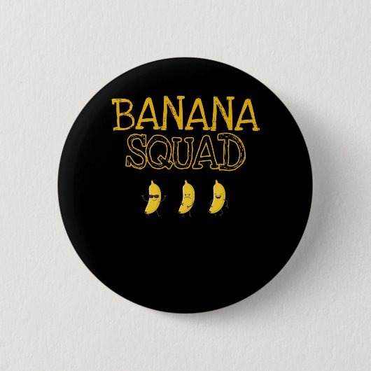 Badge Rond 5 Cm Banana Squad Happy Kawaii Fruits Cool (Devant)