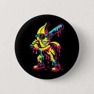 Badge Rond 5 Cm Banane Drôle de glace qui coule Enfants Jeunesse G