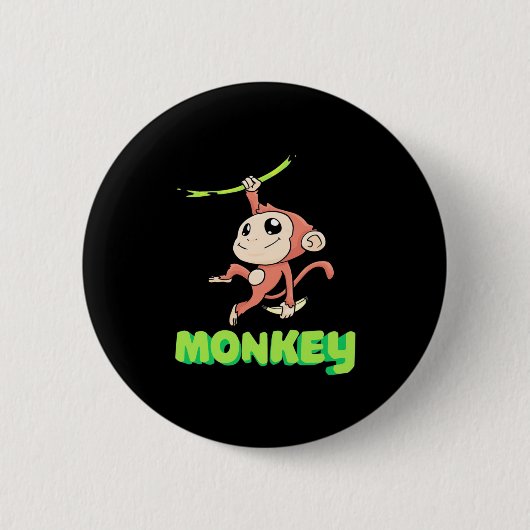 Badge Rond 5 Cm Banane singe (Devant)
