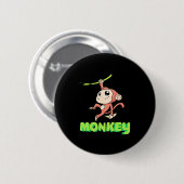Badge Rond 5 Cm Banane singe (Devant & derrière)