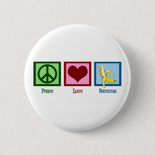 Badge Rond 5 Cm Bananes d'amour de paix