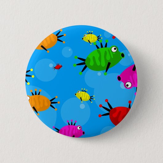 Badge Rond 5 Cm Banc des poissons (Devant)