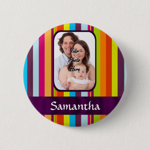Badge Rond 5 Cm Bande de bonbons multicolore