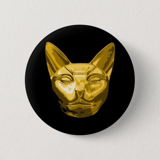 Badge Rond 5 Cm Bande de chat égyptienne (Devant)