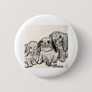 Badge Rond 5 Cm Bande de lapins