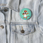 Badge Rond 5 Cm bande dessinée de belette (En situation)
