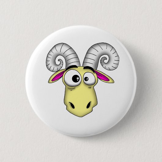 Badge Rond 5 Cm Bande dessinée de Bélier (Devant)