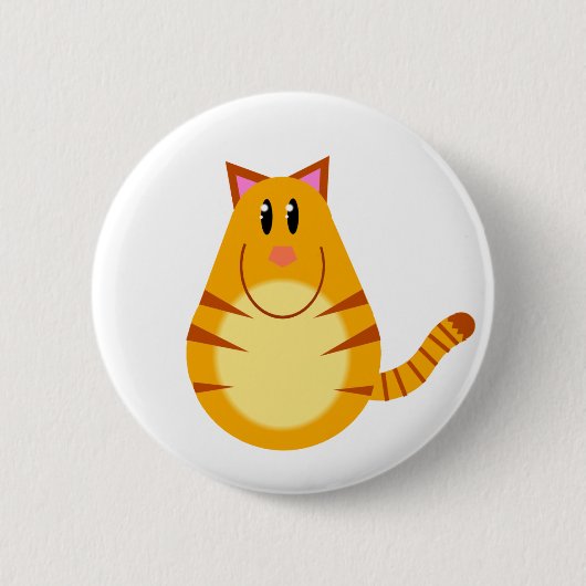 Badge Rond 5 Cm Bande dessinée de chat tigré (Devant)