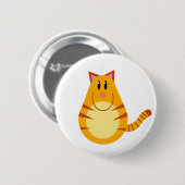 Badge Rond 5 Cm Bande dessinée de chat tigré (Devant & derrière)