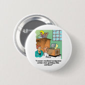 Badge Rond 5 Cm Bande dessinée de criminalité informatique (Devant & derrière)