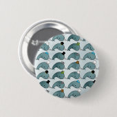 Badge Rond 5 Cm Bande dessinée de Kawaii Narwhals grunge avec le (Devant & derrière)