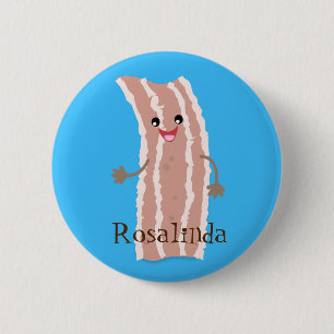 Badge Rond 5 Cm Bande dessinée de lard frite Cute kawaii