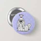 Badge Rond 5 Cm Bande dessinée de Shih Tzu (Devant & derrière)