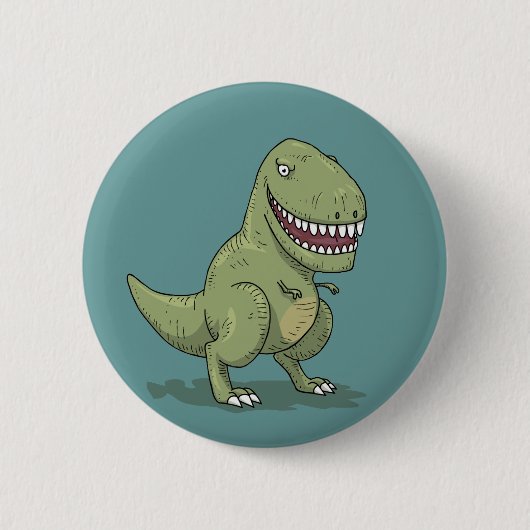 Badge Rond 5 Cm Bande dessinée du dinosaure T Rex (Devant)