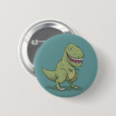 Badge Rond 5 Cm Bande dessinée du dinosaure T Rex (Devant & derrière)