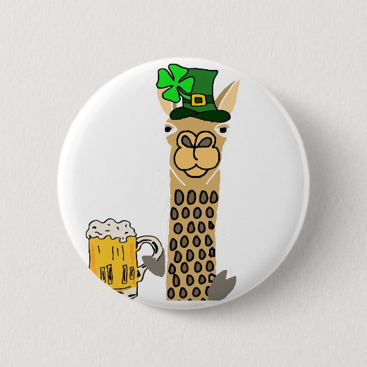 Badge Rond 5 Cm Bande dessinée du jour de St Patrick potable de (Devant)