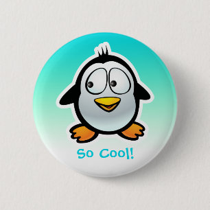 Badge Rond 5 Cm Bande dessinée fraîche de pingouin