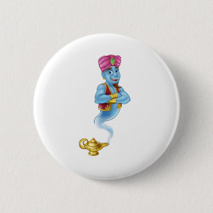 Badge Rond 5 Cm Bande dessinée magique de pantomime d'Aladdin de