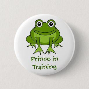 Badge Rond 5 Cm Bande dessinée mignonne de grenouille - prince
