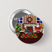 Badge Rond 5 Cm Bande dessinée noire de Noël de Labrador et de (Devant & derrière)