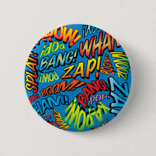 Badge Rond 5 Cm Bande dessinée pop art sounds