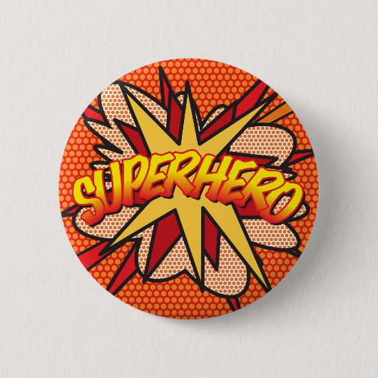 Badge Rond 5 Cm Bande dessinée Pop Art SUPERHERO (Devant)
