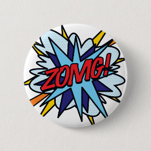 Badge Rond 5 Cm Bande dessinée Pop Art ZOMG