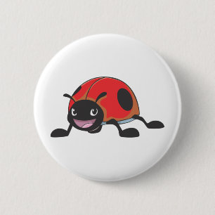 Badge Rond 5 Cm Bande dessinée rouge fraîche de coccinelle de b
