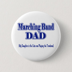 Badge Rond 5 Cm Bande Marching papa/ Trombone