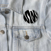 Badge Rond 5 Cm Bande noire et blanche (En situation)