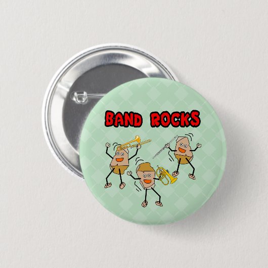 Badge Rond 5 Cm Bande Rocks (Devant & derrière)
