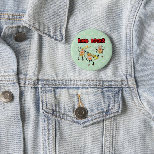 Badge Rond 5 Cm Bande Rocks (En situation)