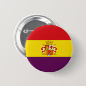 Badge Rond 5 Cm Bandera de la República Española (Devant & derrière)