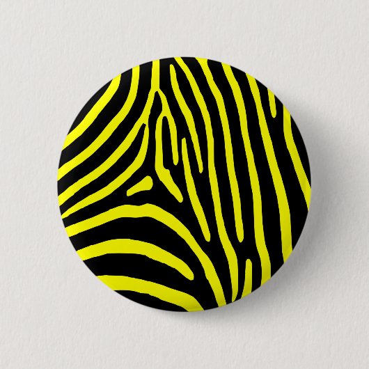 Badge Rond 5 Cm Bandes de zèbre jaune (Devant)