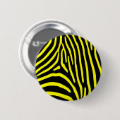 Badge Rond 5 Cm Bandes de zèbre jaune (Devant & derrière)