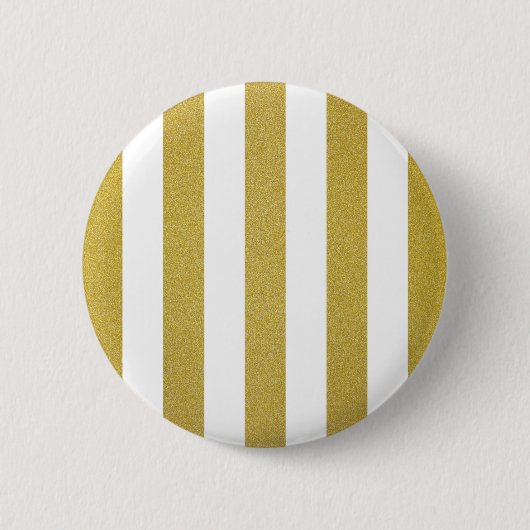 Badge Rond 5 Cm Bandes d'or, Blancs, Motif rayé (Devant)