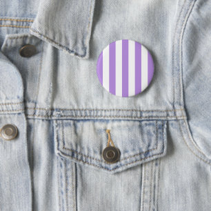 Badge Rond 5 Cm Bandes pourpres, Blancs, Motif rayé