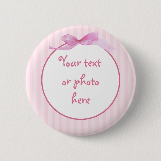 Badge Rond 5 Cm Bandes roses 2 (Devant)