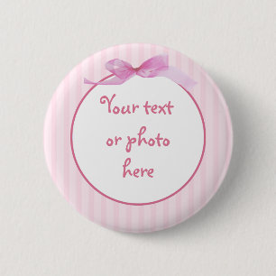 Badge Rond 5 Cm Bandes roses 2