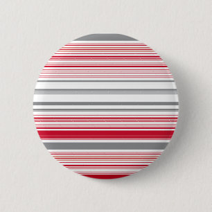 Badge Rond 5 Cm Bandes rouges gris mignonnes