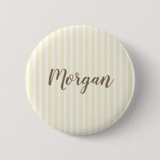 Badge Rond 5 Cm Bandes verticales jaune et blanc (Devant)
