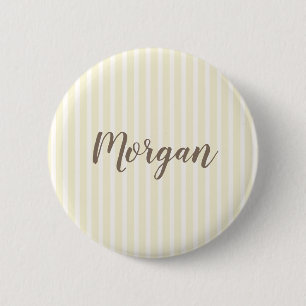Badge Rond 5 Cm Bandes verticales jaune et blanc